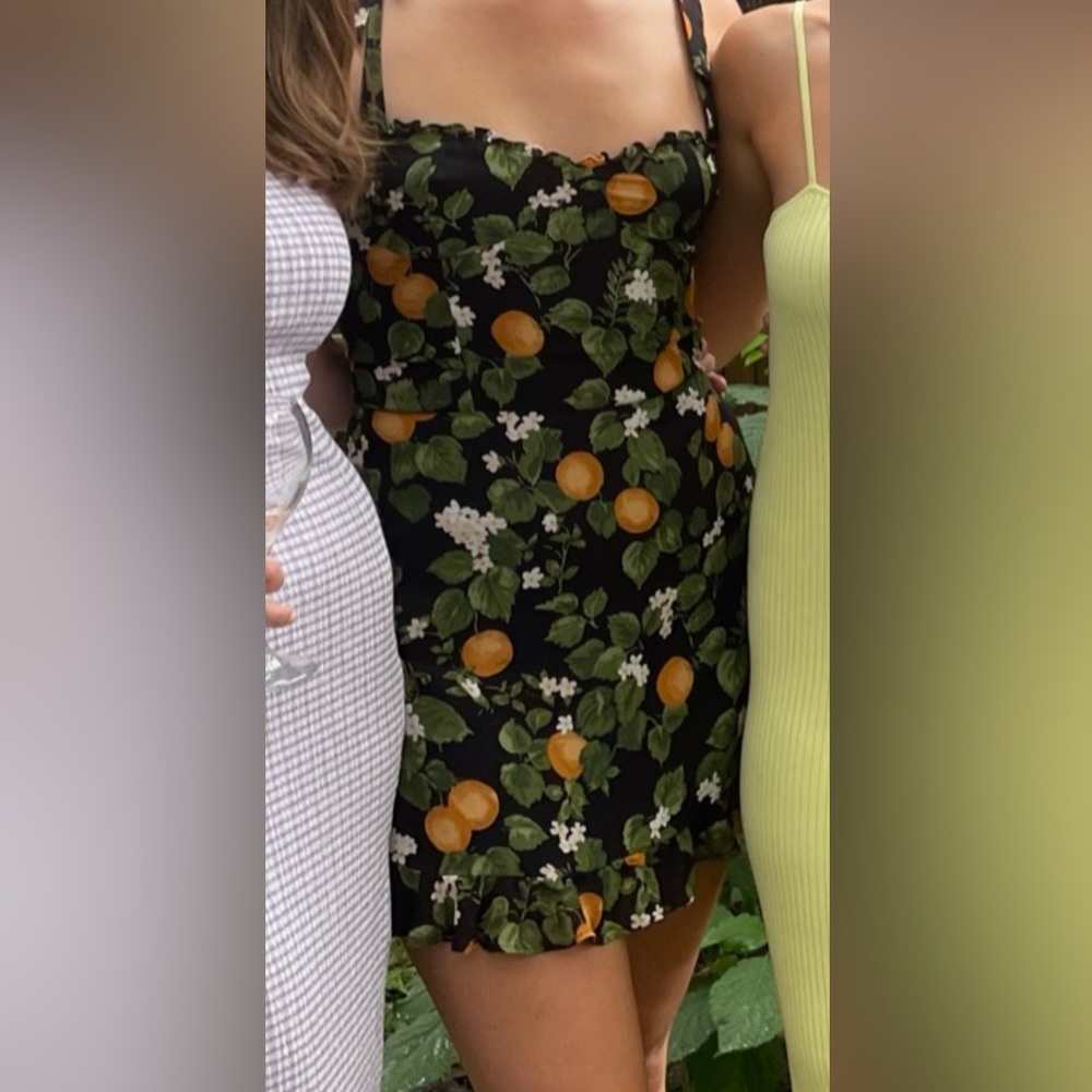 Reformation Christine Mini Dress in Clementine - Picture 4 of 4